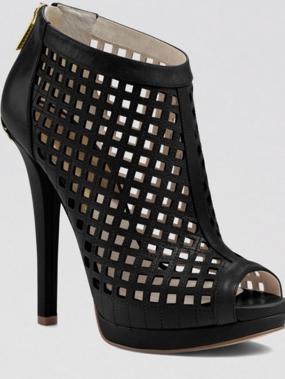 🖤 Michael Kors Graham Caged Lattice Black Leather Booties — Size 6